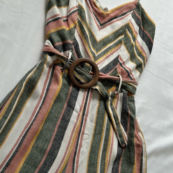 MONTEAU Belted Multicolor Striped Jumspuit - Picture 8 of 11